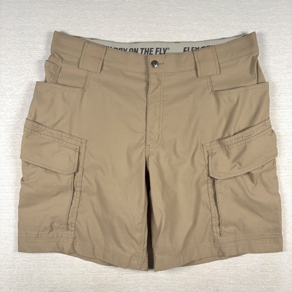 Duluth DuluthFlex Dry on the Fly Relaxed Fit 9" Cargo Shorts Mens 38 Smoky Tan